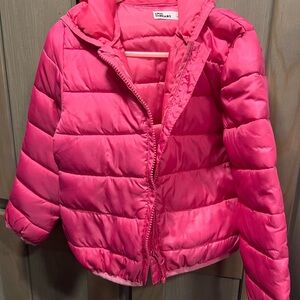Epic Threads Pink Puffer Jacket with Stand-Up Collar Size 6